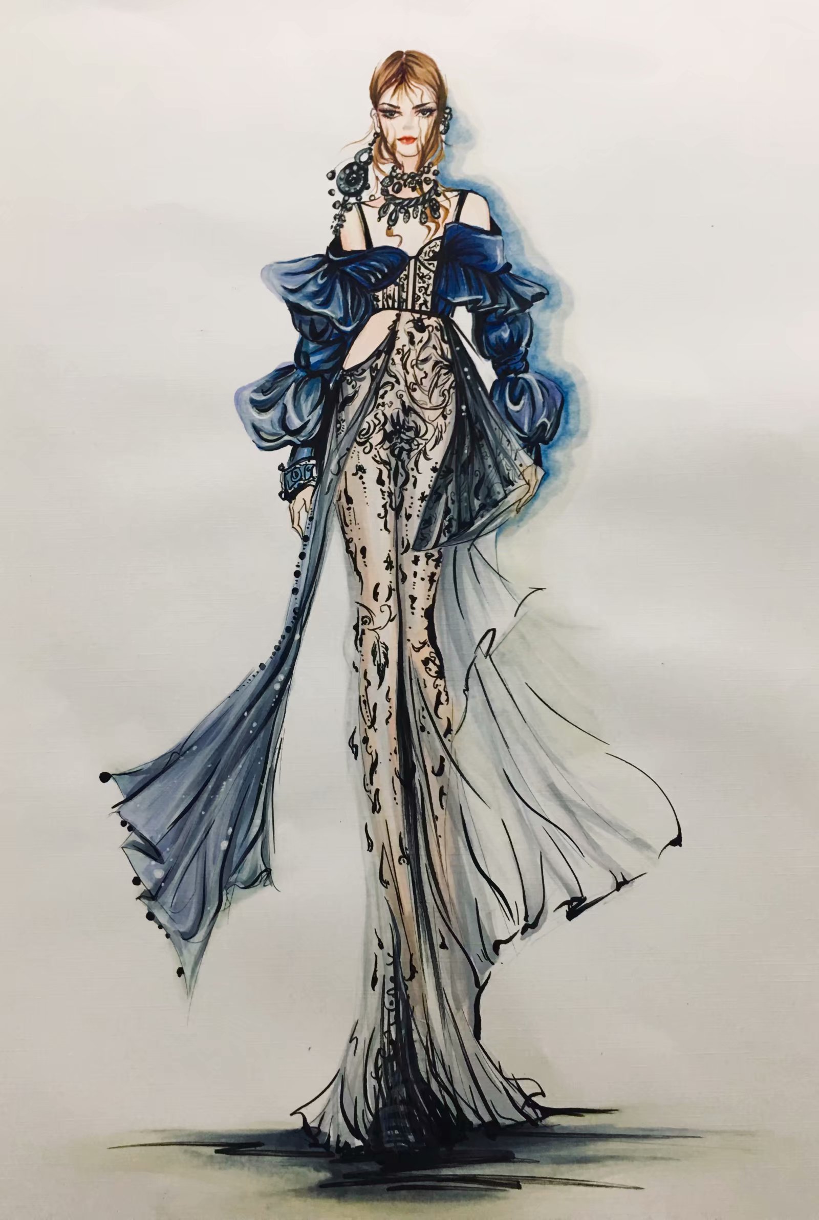 手绘时装画_成都漫路服装培训学校-专业服装设计培训